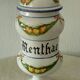 FAIENCE MEDICINE JAR CRACKED APOTHECARY"MINT" 20 TH