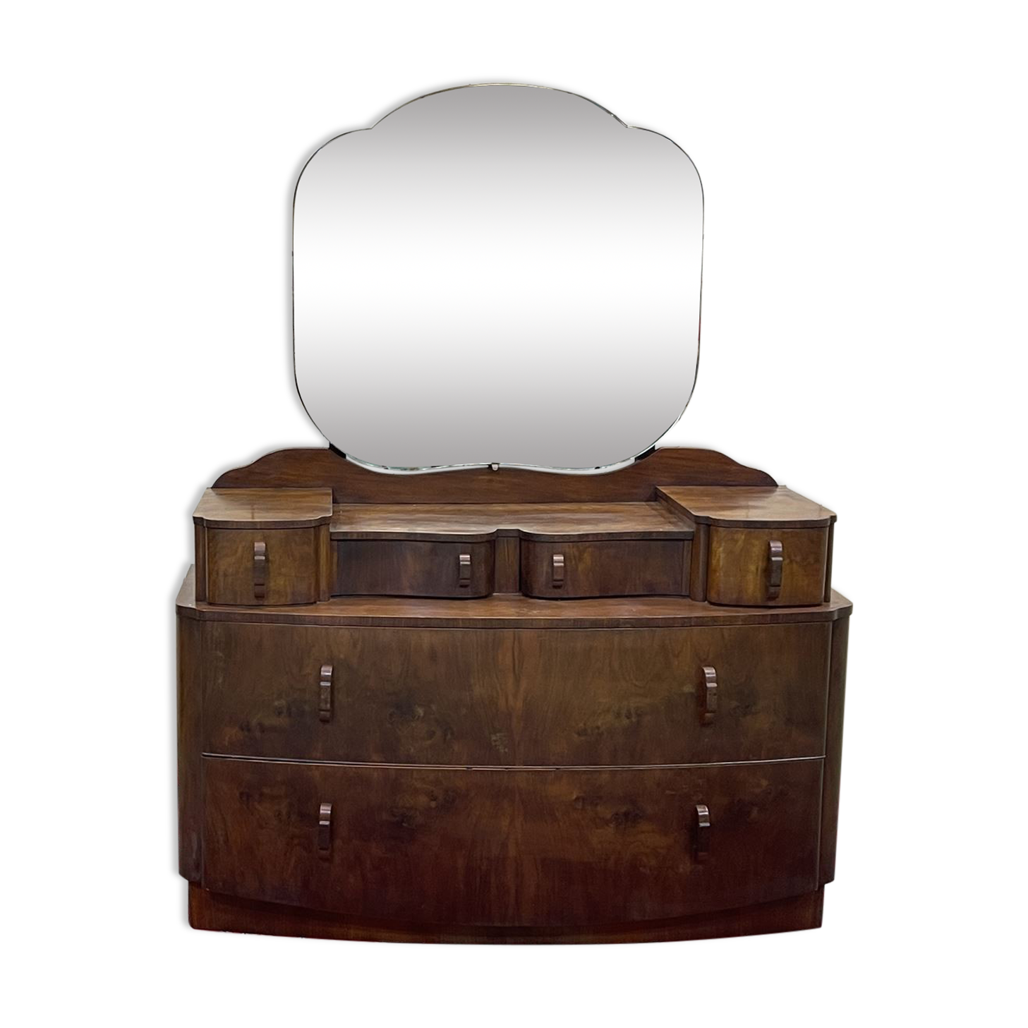 English hairdresser Art Deco walnut
