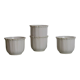 Set of 4 white ceramic cups