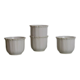 Set of 4 white ceramic cups