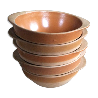 Series of 5 stoneware bowls