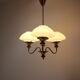 Lustre en laiton du milieu du siècle, Tchécoslovaquie, années 1970, fabriqué dans la verrerie de Jablonec