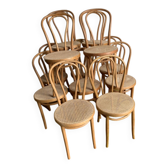 12 chaises bistrot assises cannées