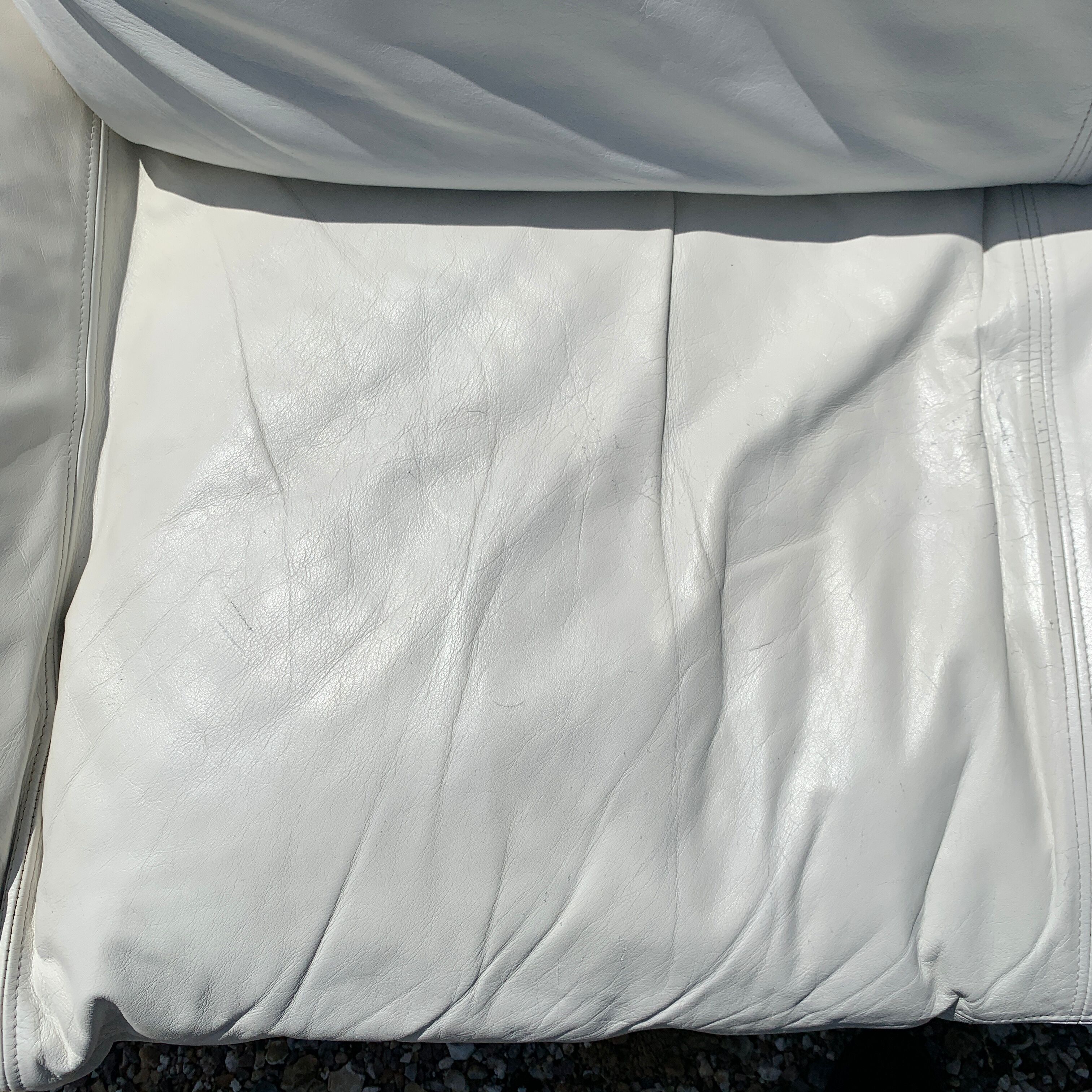 Danish Komfort white leather sofa