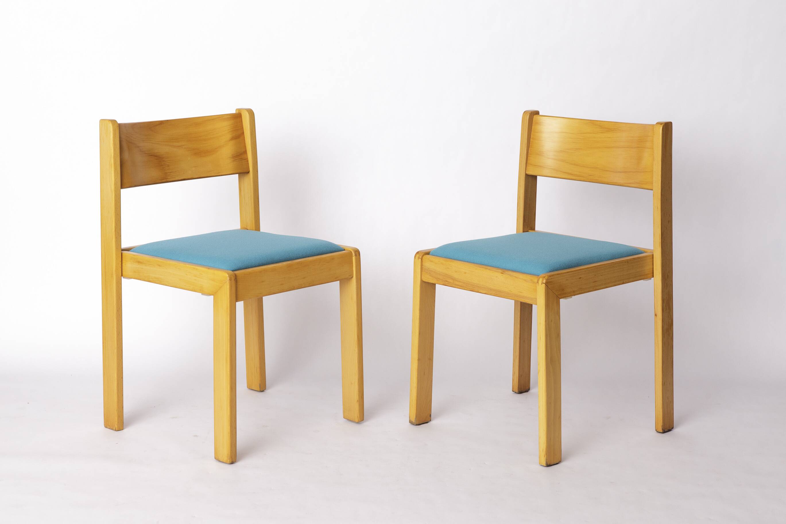 Set of 4 Vintage Flötotto Stacking Chairs – 1970s German Design, Beech Wood