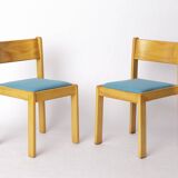 Set of 4 Vintage Flötotto Stacking Chairs – 1970s German Design, Beech Wood