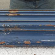 Old blue wooden mirror