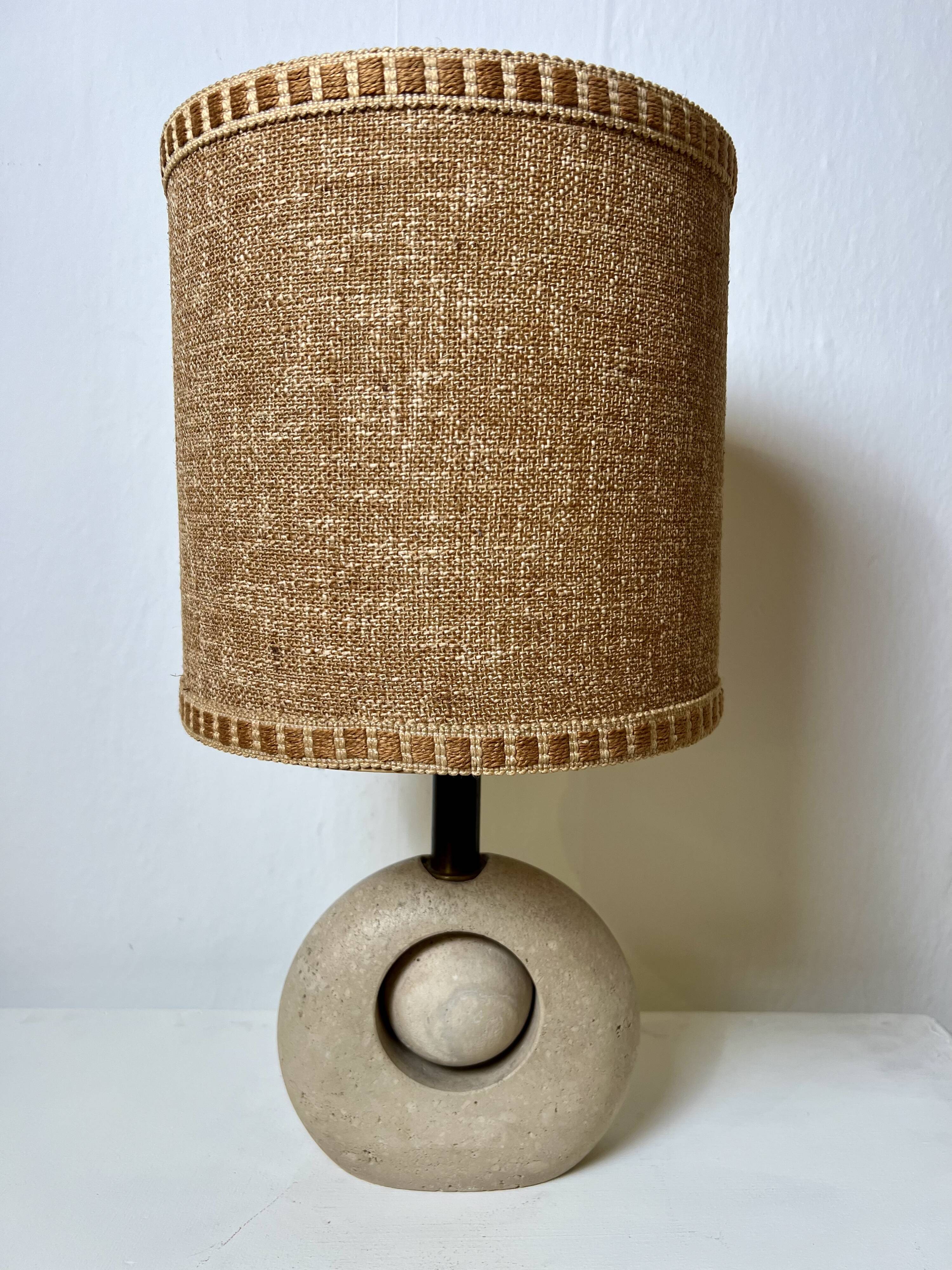 Mid-Century Travertin Table Lamp, Italy, 1960s