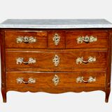 Louis XV Period Chest of Drawers in Mahogany Signed Pierre Roussel, 18th Century