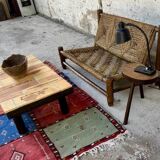 Wooden and rope bench from the 1950s,  Vibo