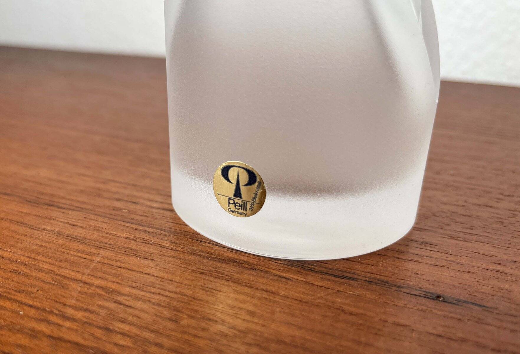 Vintage glass vase from the German Malachit series by Peill & Putzler, 1970s.