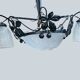 Wrought iron and art deco glass chandelier - Degué Workshops