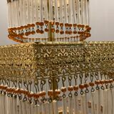 Italian Liberty Style Murano Glass Rod Chandelier, 1960s