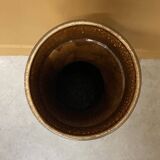 Large ecru and brown vase