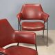 Pair of vintage metal and faux leather armchairs, Italian design, 1960s