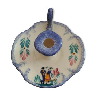 Bougeoir Henriot Quimper Brittany earthenware