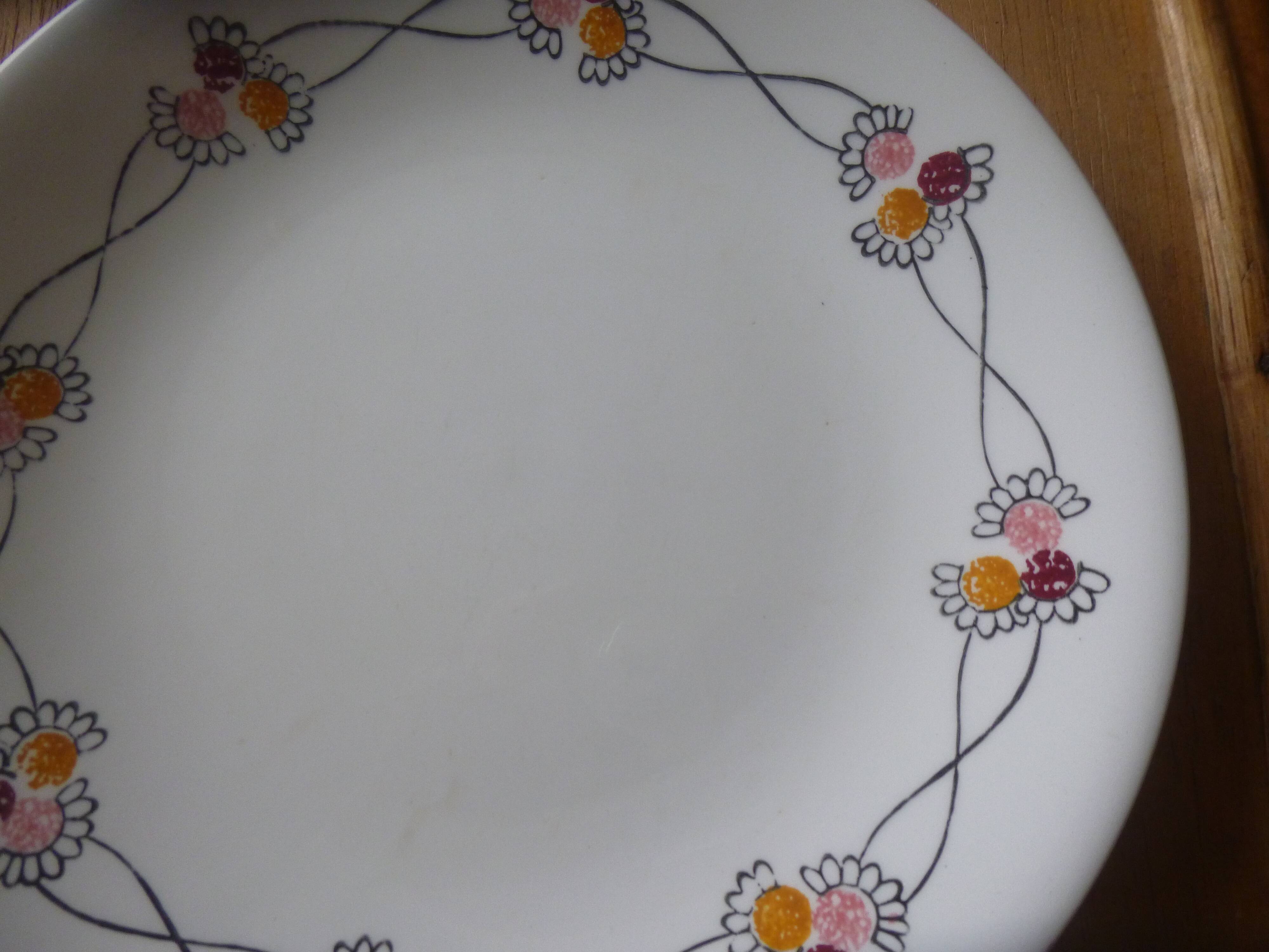 Flat plate Gien model Fleurettes