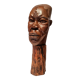 Sculpture of an african head and its base - wenge wood 1960