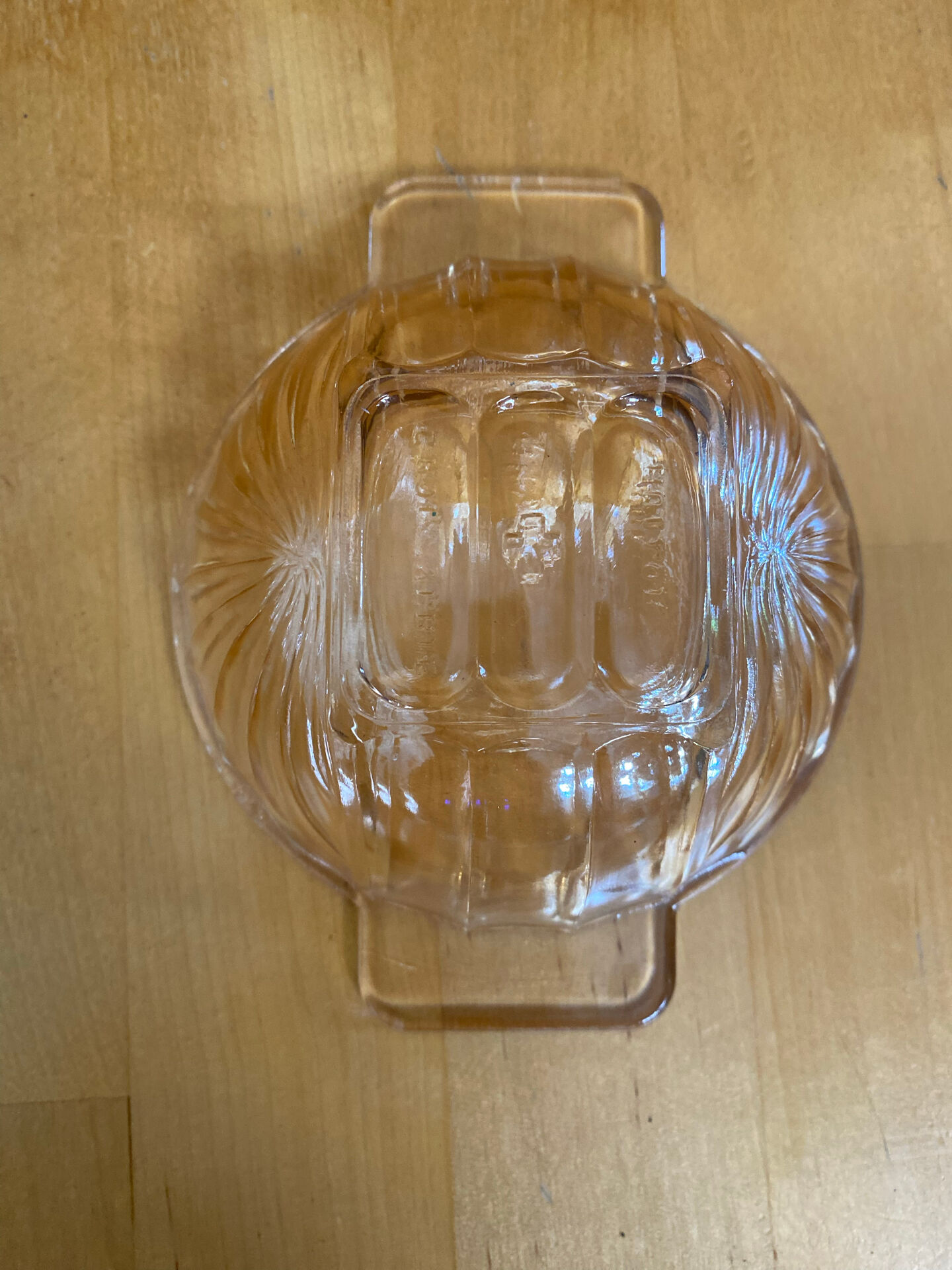 Series 9 Antique Bowls Moulded Glass Amber Iridescent Vintage #E077