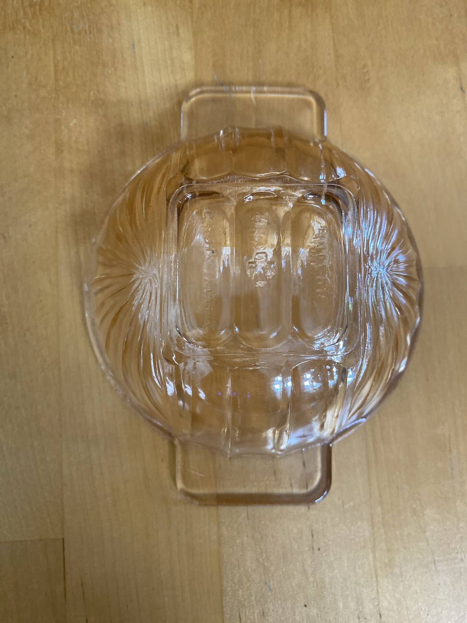 Série 9 Coupelles Bols Anciens Verre Moulé Ambré Irisé Vintage #E077