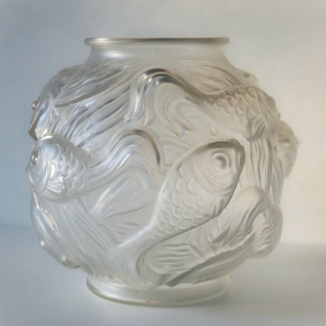 Vase en verre de Bohême Art Déco des années 1930 par Josef Ingwald