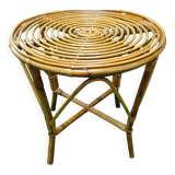 Table basse ronde en rotin