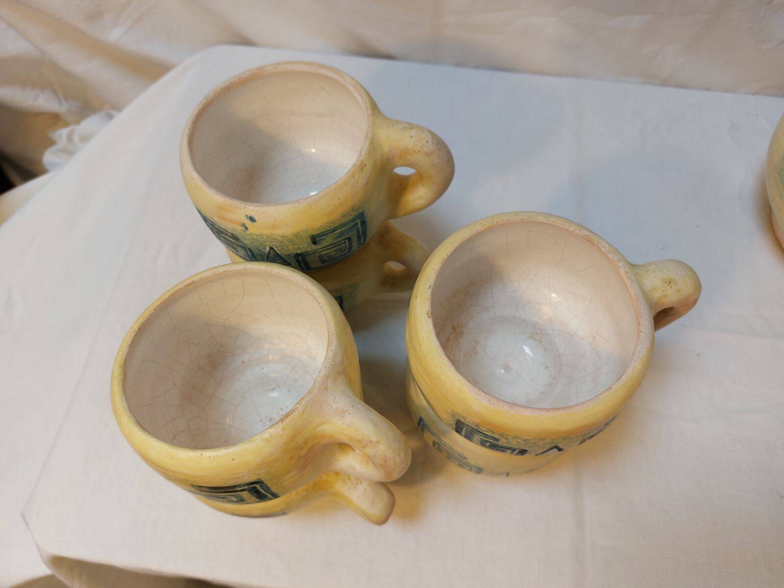 Vintage sangria service in handmade ceramic – 1970s – signed