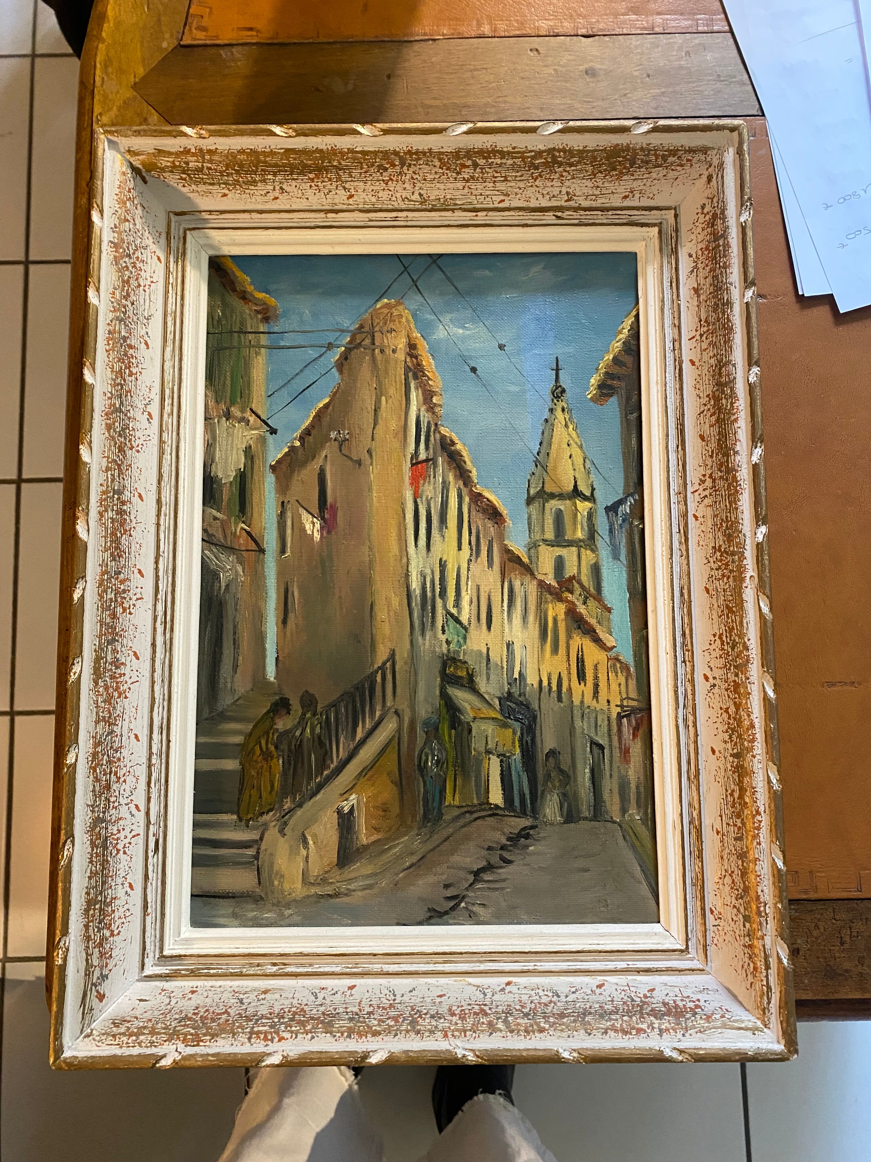 Painting of Marseille, vintage