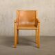 Armchair Wood and cognac colored Saddle Leather, Ibisco Italy 1970s
