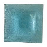 Plat en verre gouttes Murano bleu