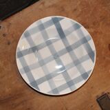Deep plate - Grey tea towel pattern - Moulin des Loups