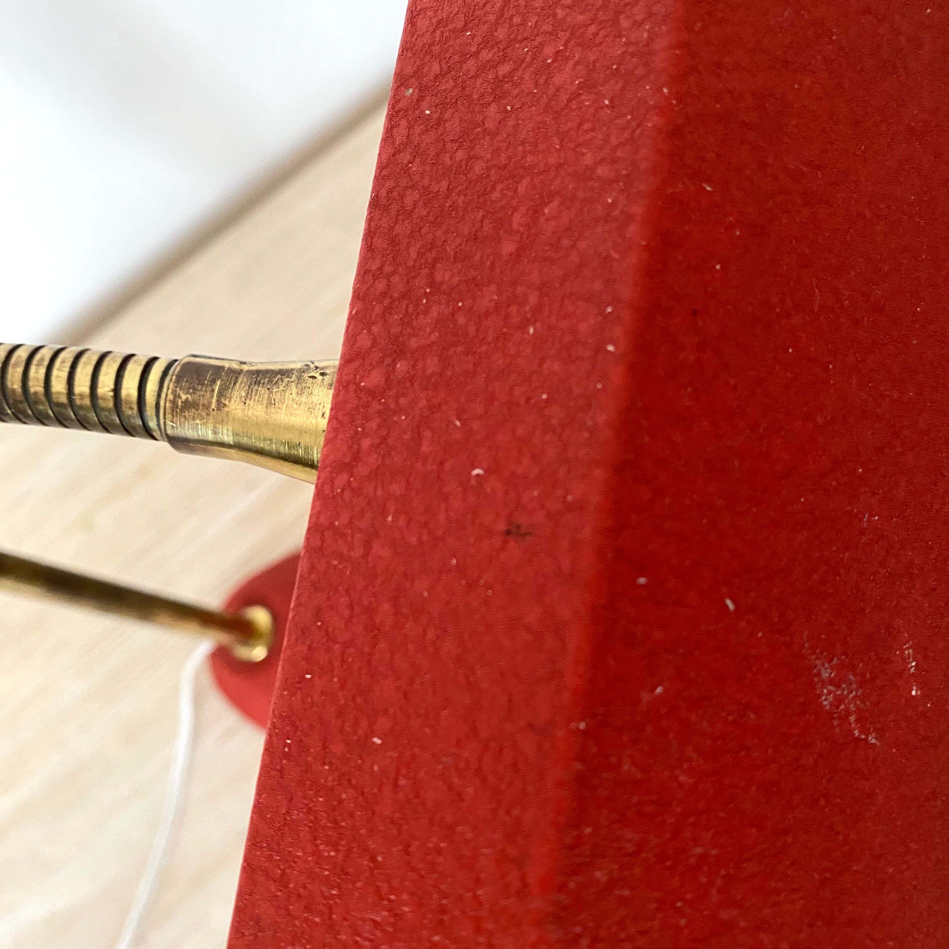 Desk lamp with flexible brass arm, 1950s