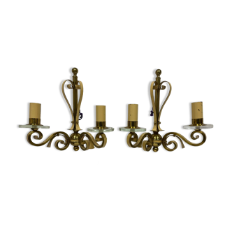 Pair of bronze sconces