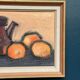 Original Swedish Oil on Panel – "Kattle and Oranges" by Herald – Signed – Dated 1966 – Framed Vintage Piece