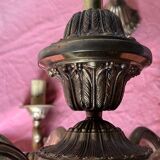 Lustre bronze doré 6 bougies