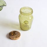 Biot bubble glass ensemble, bottle, jar, bowl and glass.