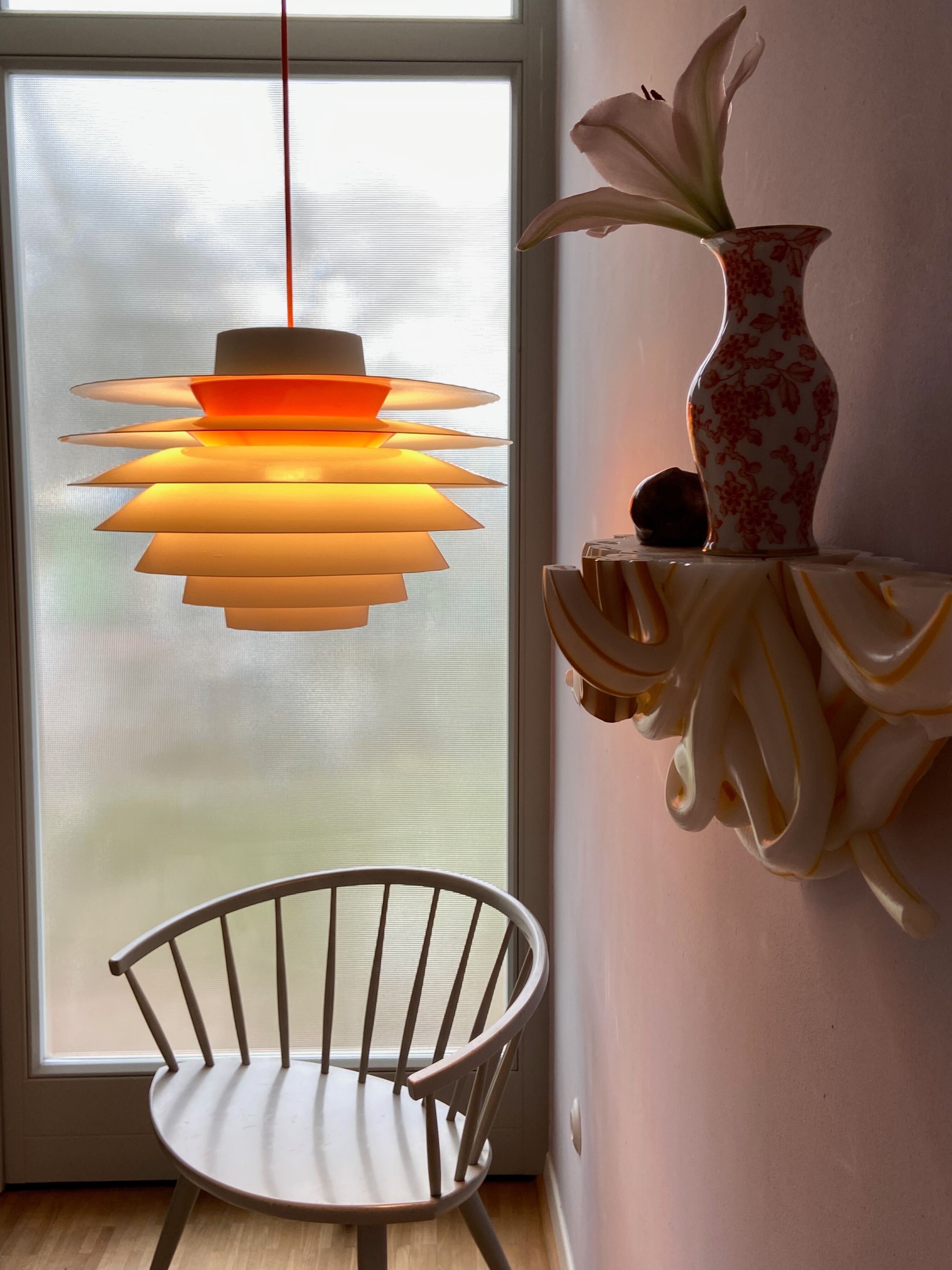Sven middelboe verona pendant in white and orange by nordisk solar, denmark