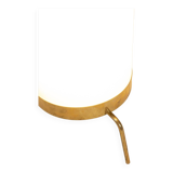 Lampe en opaline blanche et laiton doré, années 1970