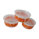 3 ramequins coupelles lotus Arcopal fleurs orange vintage