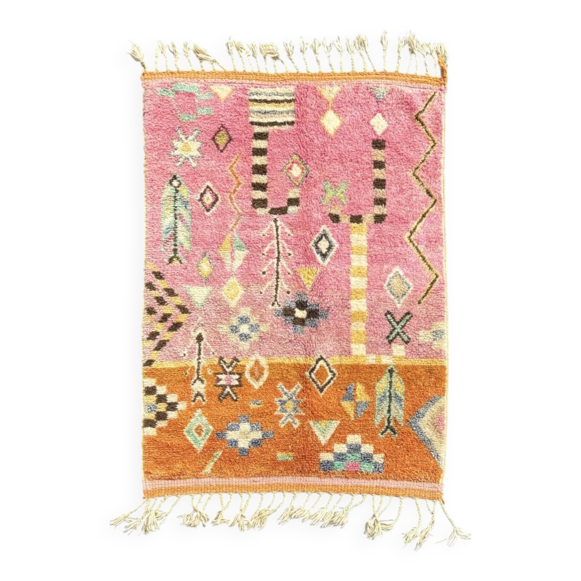 Moroccan shaggy wool rug