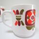 Three mugs and two cups decoration flowers design Jean-Charles Meunier 70s