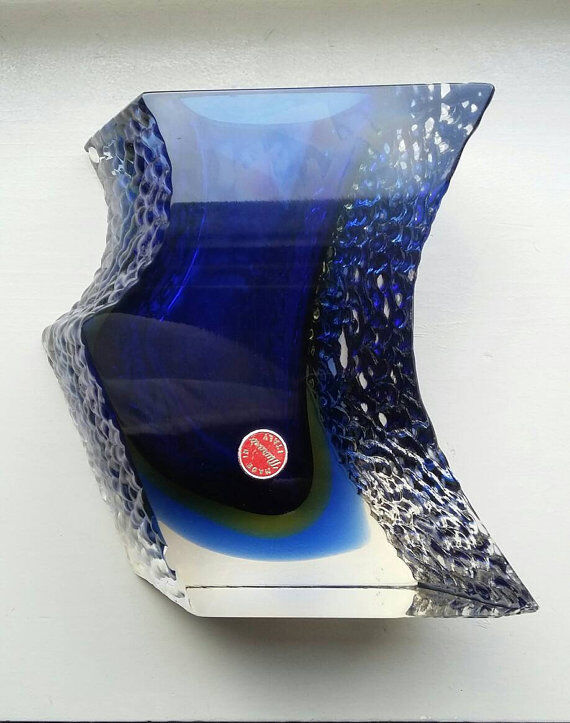 Vase Mandruzatto asymmetrical Murano Sommerso 70's