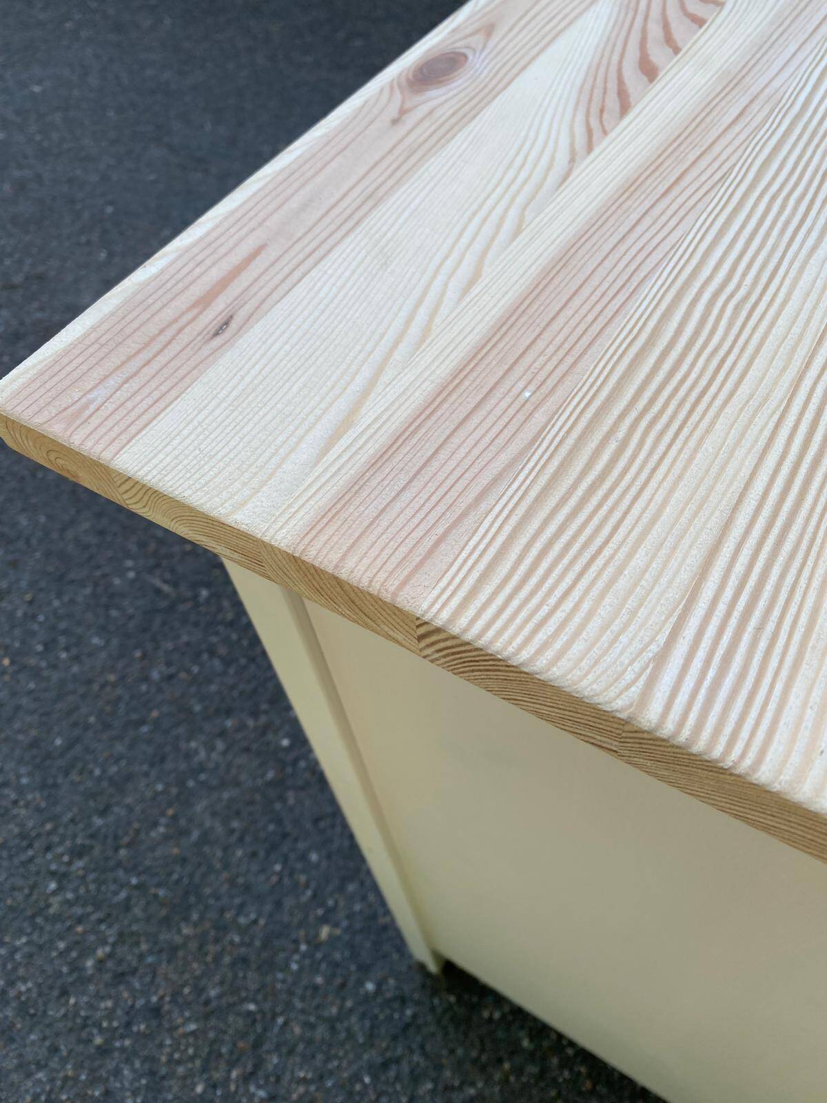 Scandinavian white and solid wood chest of drawers with 3 drawers