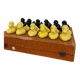 Box of 12 dog-shaped cutlery rests in yellow and black majolica.