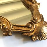Mirror style rockery wood and gilded stucco 46x29cm