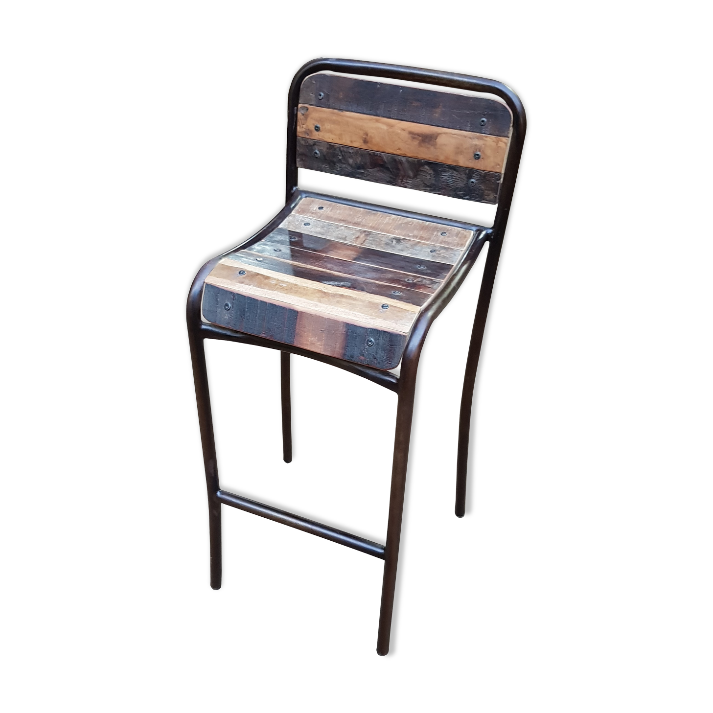 Chaise-tabouret de bar en bois+métal