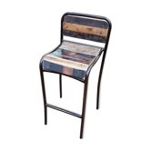 Wooden+metal bar chair-stool