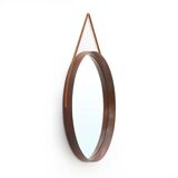 Round mirror with leather strap, 1960s