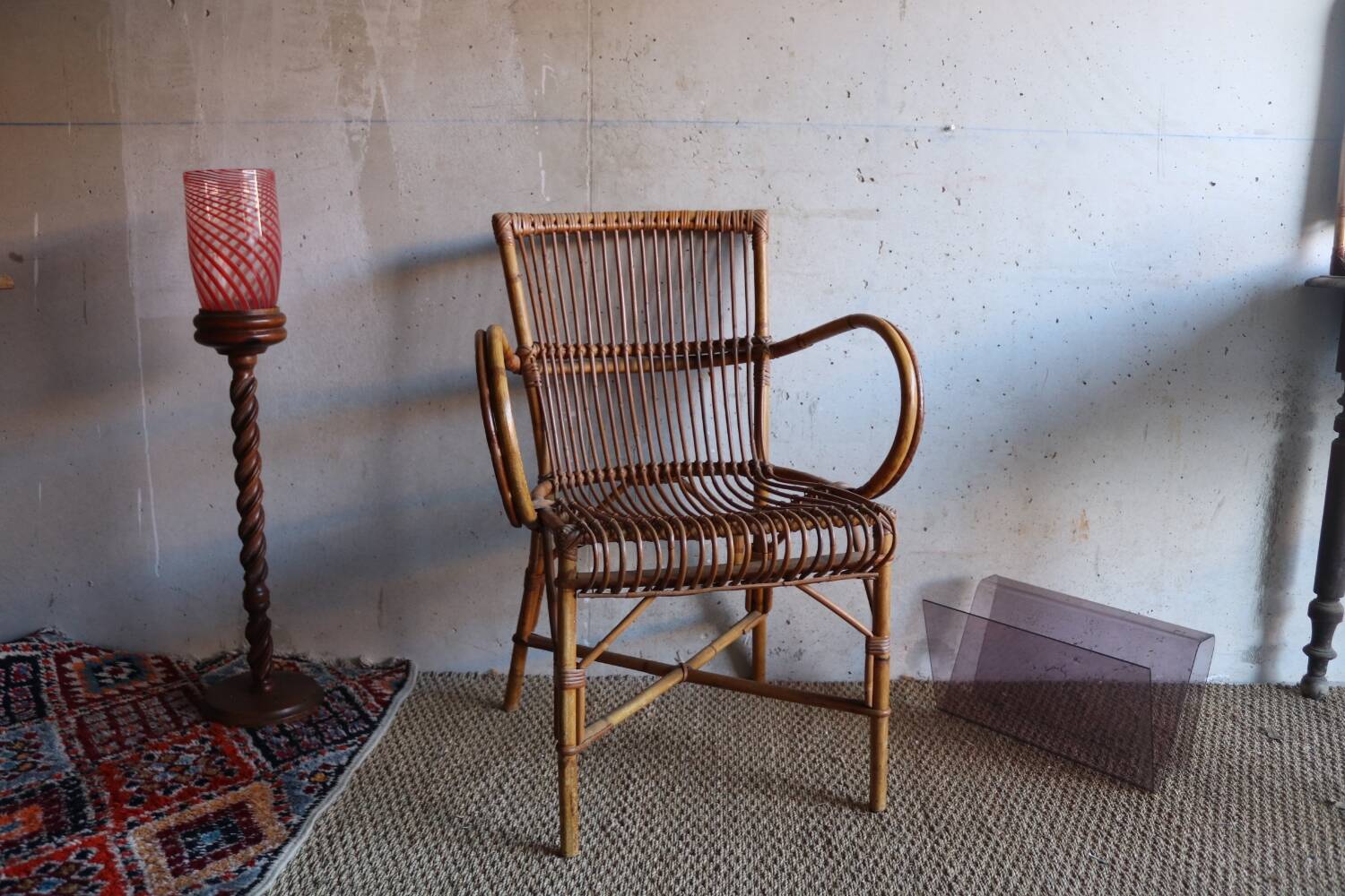 Vintage rattan armchair