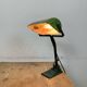 Lampe de banque vintage en émail vert, années 1950
